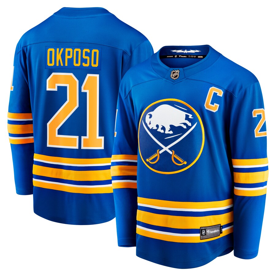 Men's Buffalo Sabres Kyle Okposo Fanatics Branded Royal Home Breakaway Jersey - ujerseystore