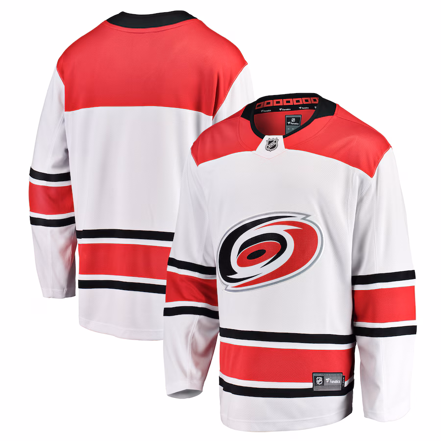 Youth Carolina Hurricanes Fanatics White Away Breakaway Jersey - ujerseystore