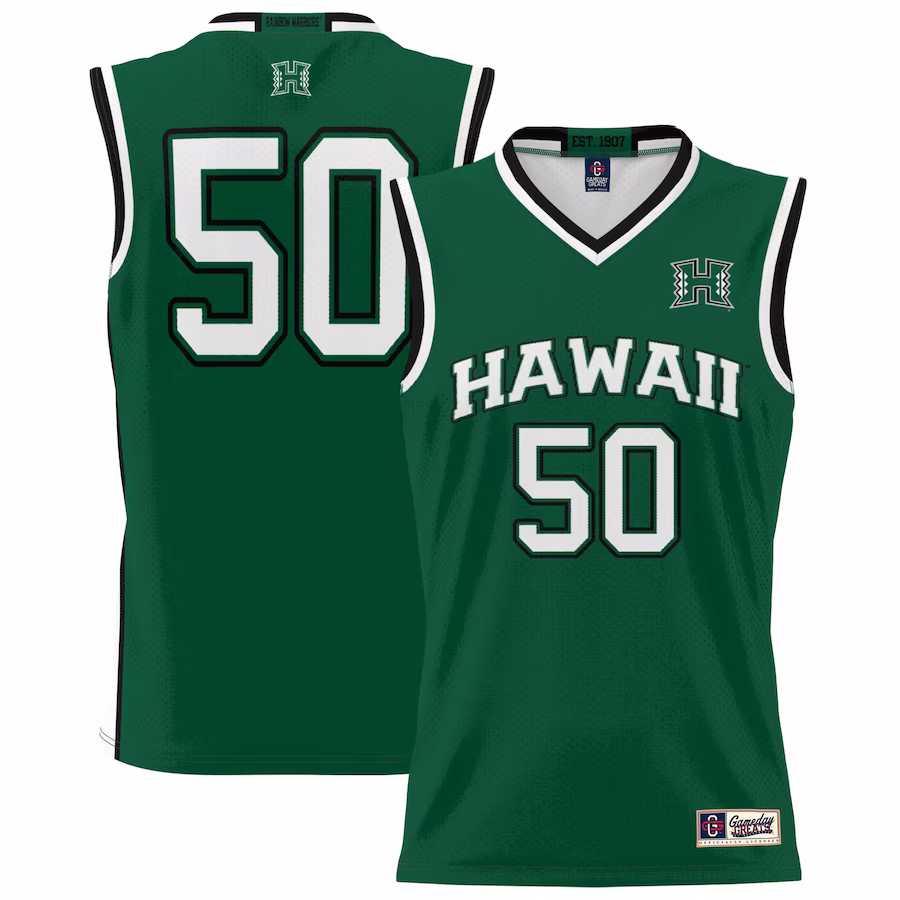 #50 Hawaii Rainbow Warriors GameDay Greats Unisex Lightweight Basketball Jersey - Green - ujerseystore