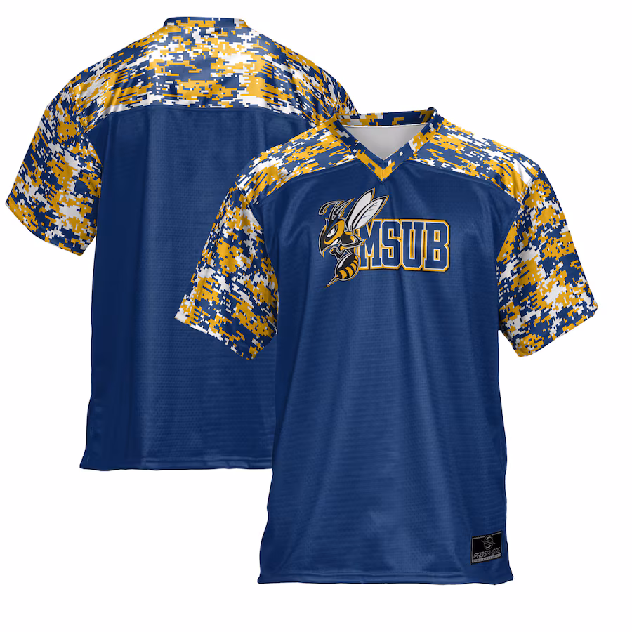 Men's ProSphere  Blue Montana State Billings Yellowjackets Football Jersey - ujerseystore