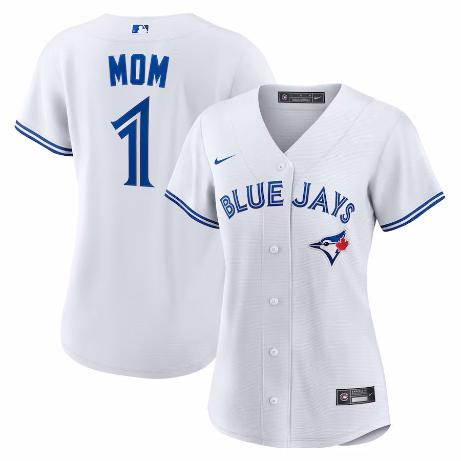 Women's Toronto Blue Jays Nike White #1 Mom Home Replica Jersey - ujerseystore