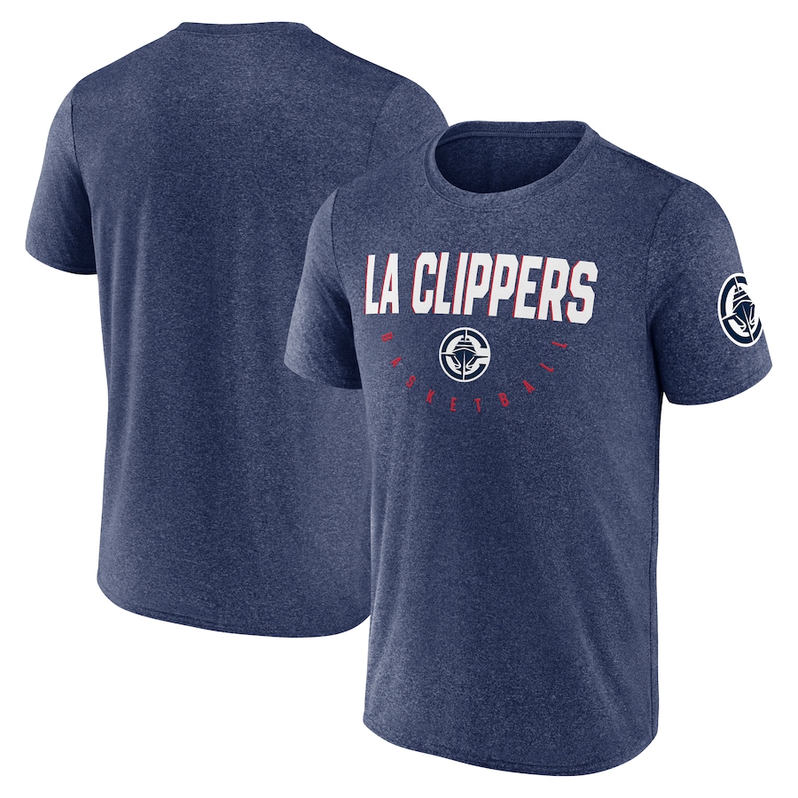 Men's LA Clippers Heather Navy Block Practice Performance T-Shirt - ujerseystore