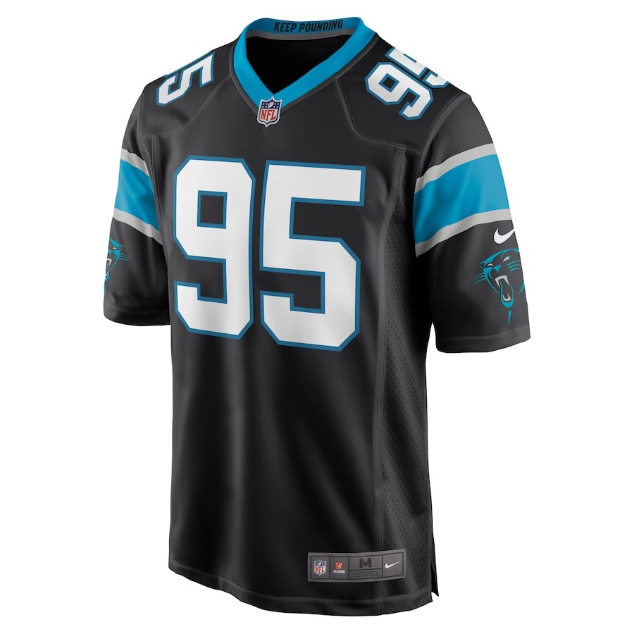 Men's Carolina Panthers Derrick Brown Nike Black Player Game Jersey - ujerseystore