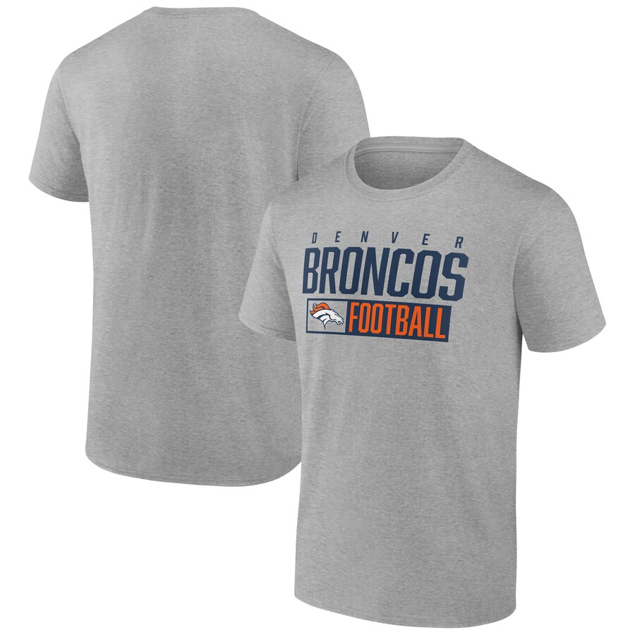 Men's Denver Broncos Fanatics Heather Gray Box Pop T-Shirt - ujerseystore