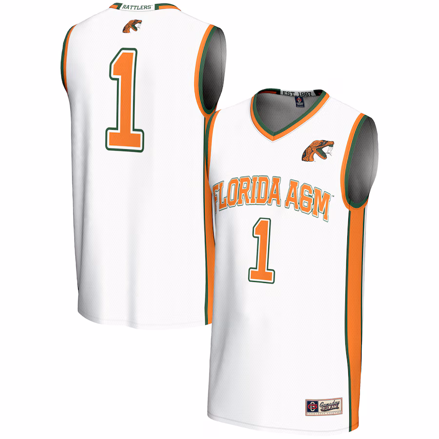 Youth GameDay Greats #1 White Florida A&M Rattlers Lightweight Basketball Jersey - ujerseystore