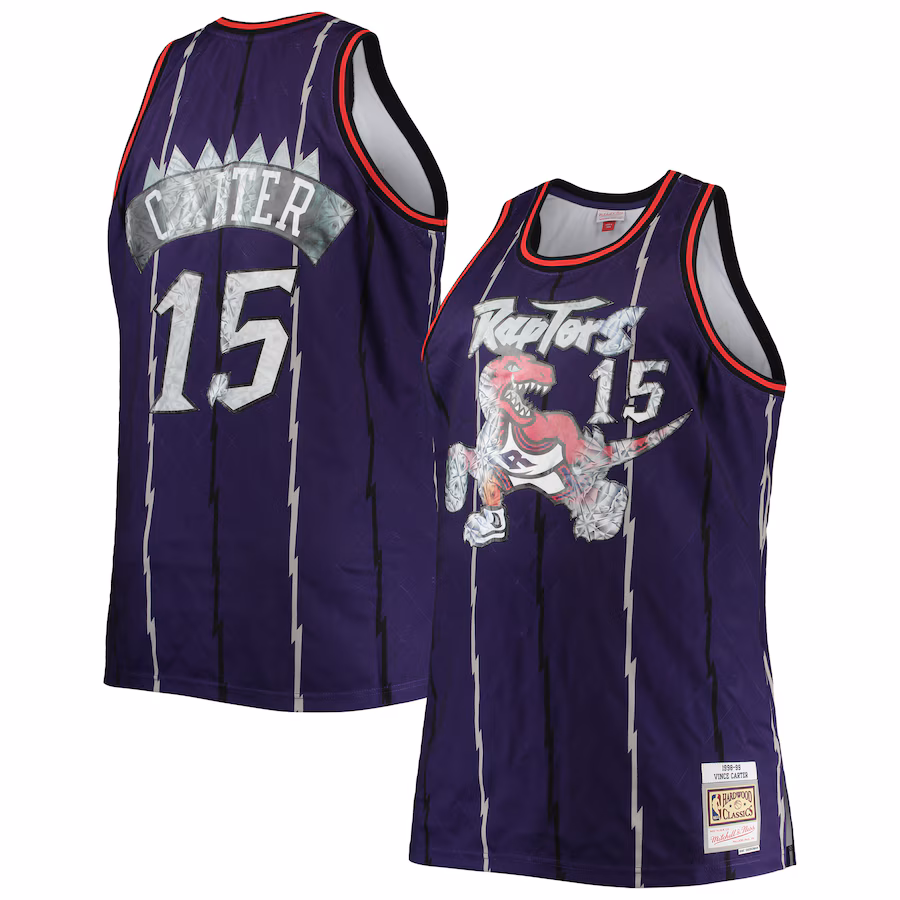 Men's Toronto Raptors Vince Carter Mitchell & Ness Purple Big & Tall 1998/99 NBA 75th Anniversary Diamond Swingman Jersey - ujerseystore