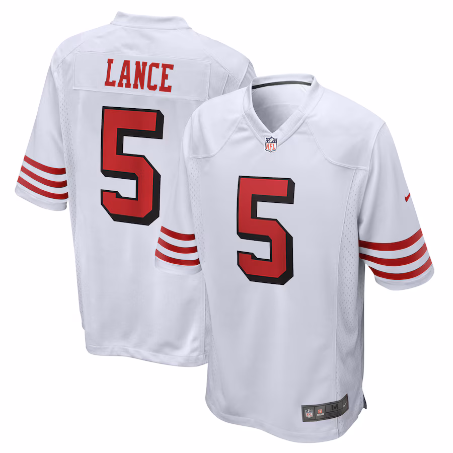 Men's San Francisco 49ers Trey Lance Nike White Alternate Game Jersey - ujerseystore