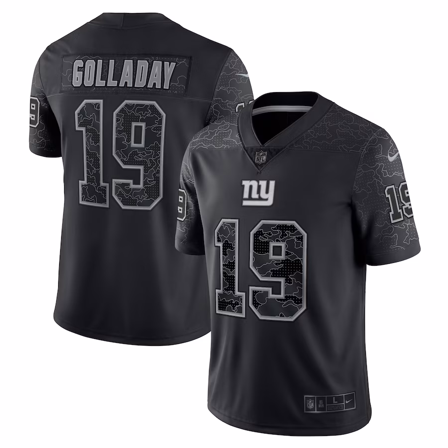 Men's New York Giants Kenny Golladay Nike Black RFLCTV Limited Jersey - ujerseystore