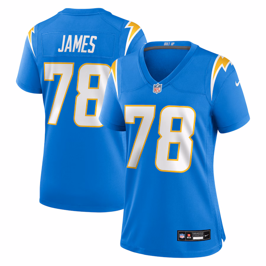 Women's Los Angeles Chargers Andre James Nike Powder Blue Team Game Jersey - ujerseystore