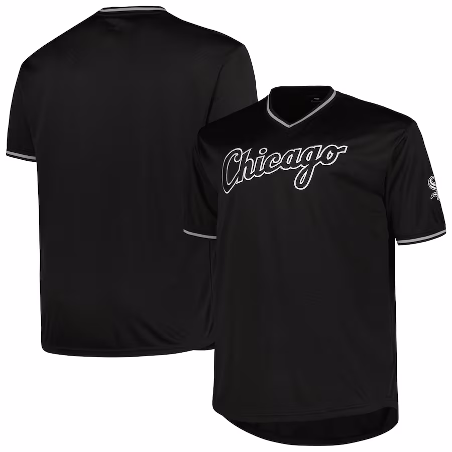 Men's Chicago White Sox Profile Black Big & Tall Pop Fashion Jersey - ujerseystore