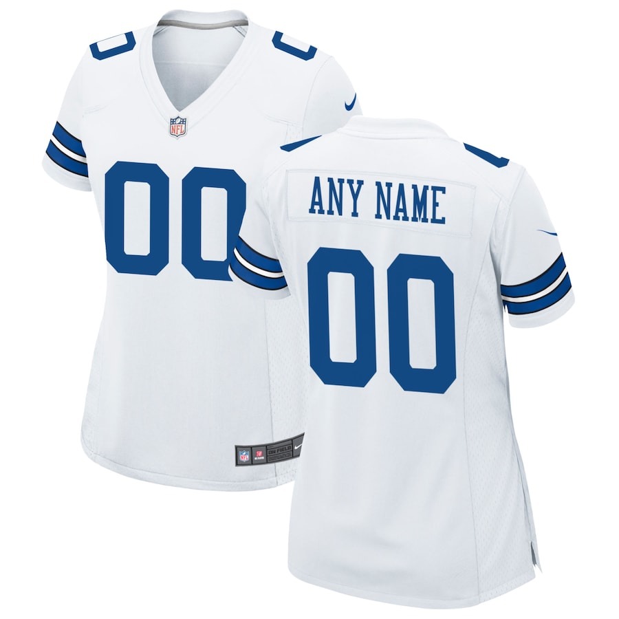 Women's Nike White Dallas Cowboys Custom Game Jersey - ujerseystore