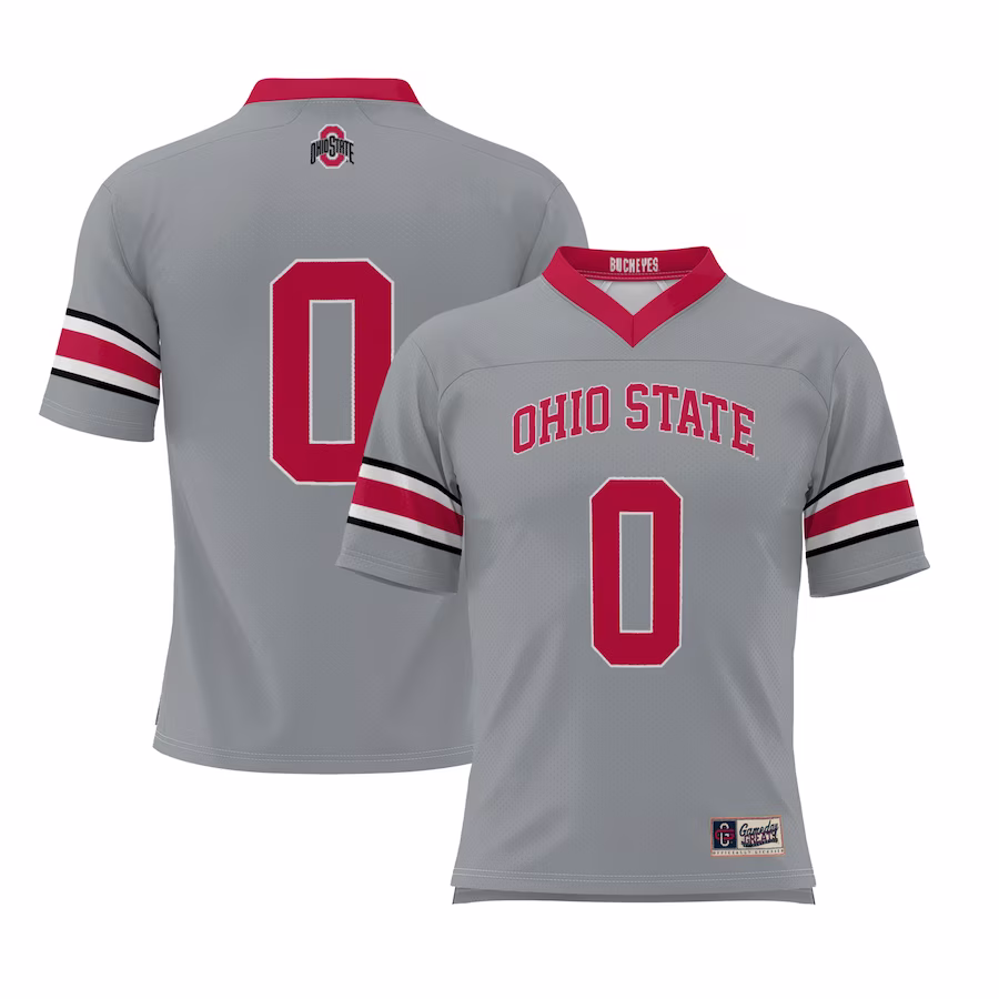 #0 Ohio State Buckeyes GameDay Greats Youth Lightweight Lacrosse Jersey - Gray - ujerseystore