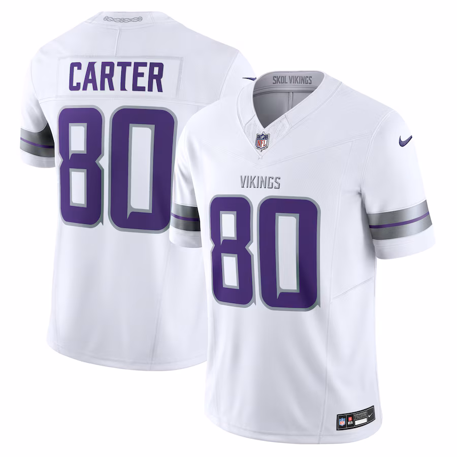Men's Minnesota Vikings Cris Carter Nike White Alternate Vapor F.U.S.E. Retired Player Limited Jersey - ujerseystore