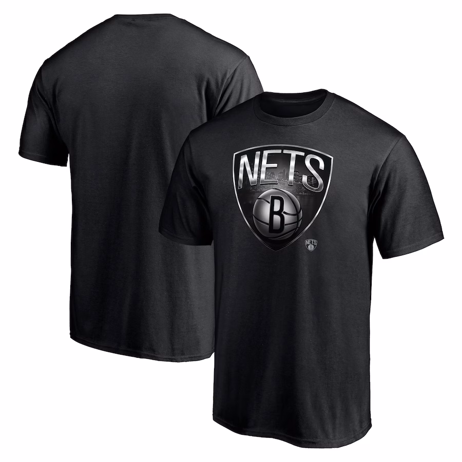 Men's Brooklyn Nets  Black Midnight Mascot T-Shirt - ujerseystore