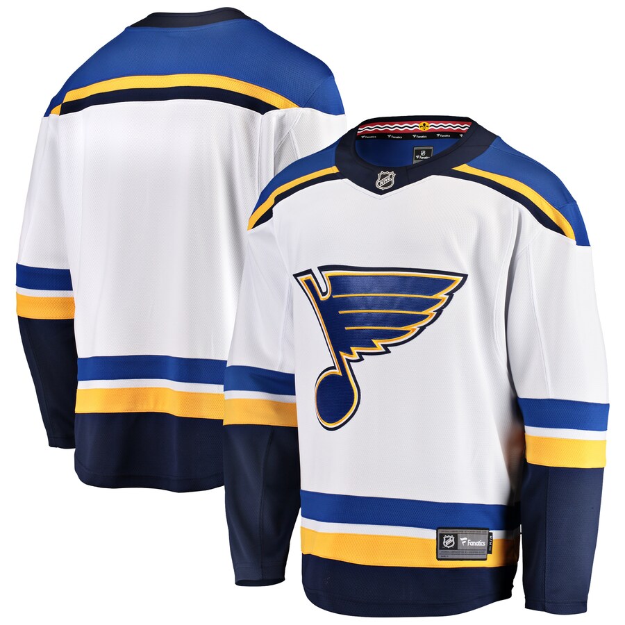 Men's St. Louis Blues Fanatics Branded White Breakaway Away Jersey - ujerseystore