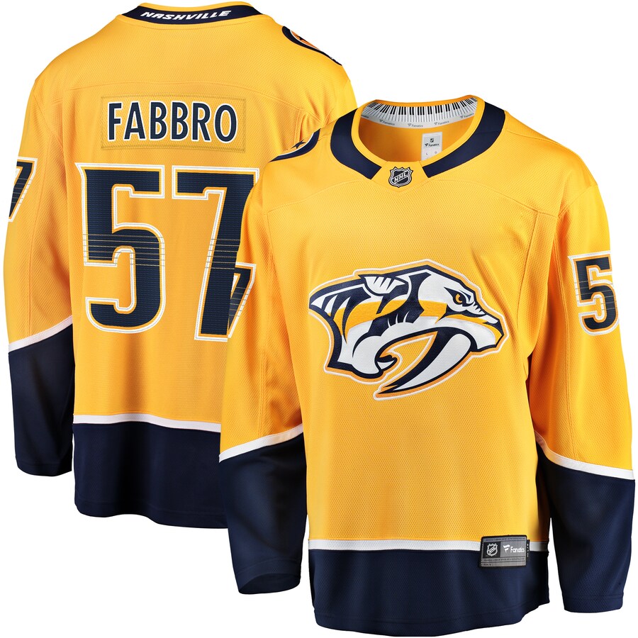 Men's Nashville Predators Dante Fabbro Fanatics Branded Gold Replica Player Jersey - ujerseystore