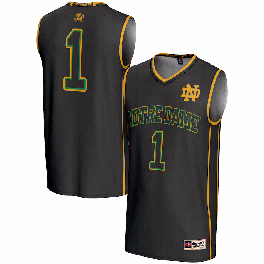 Youth GameDay Greats #1 Black Notre Dame Fighting Irish Lightweight Basketball Jersey - ujerseystore