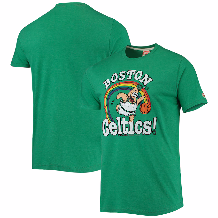 Men's Boston Celtics Homage Kelly Green NBA x Spongebob Collab Tri-Blend T-Shirt - ujerseystore