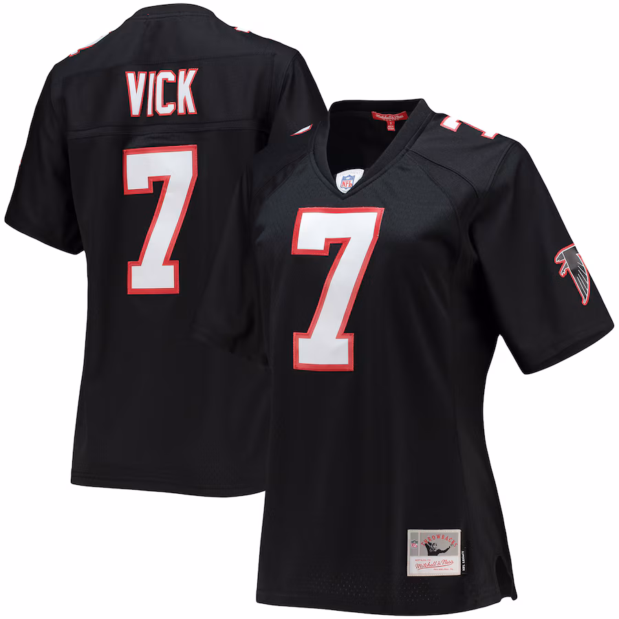 Women's Atlanta Falcons Michael Vick Mitchell & Ness Black Legacy Replica Player Jersey - ujerseystore