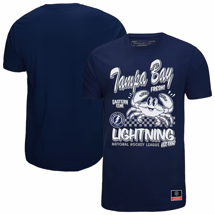 Men's Tampa Bay Lightning Mitchell & Ness Navy Local Food T-Shirt - ujerseystore