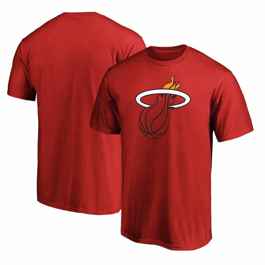 Men's Miami Heat  Red Primary Logo T-Shirt - ujerseystore