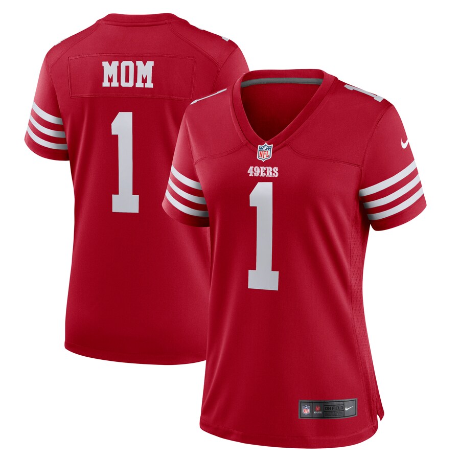 Women's San Francisco 49ers Number 1 Mom Nike Scarlet Game Jersey - ujerseystore