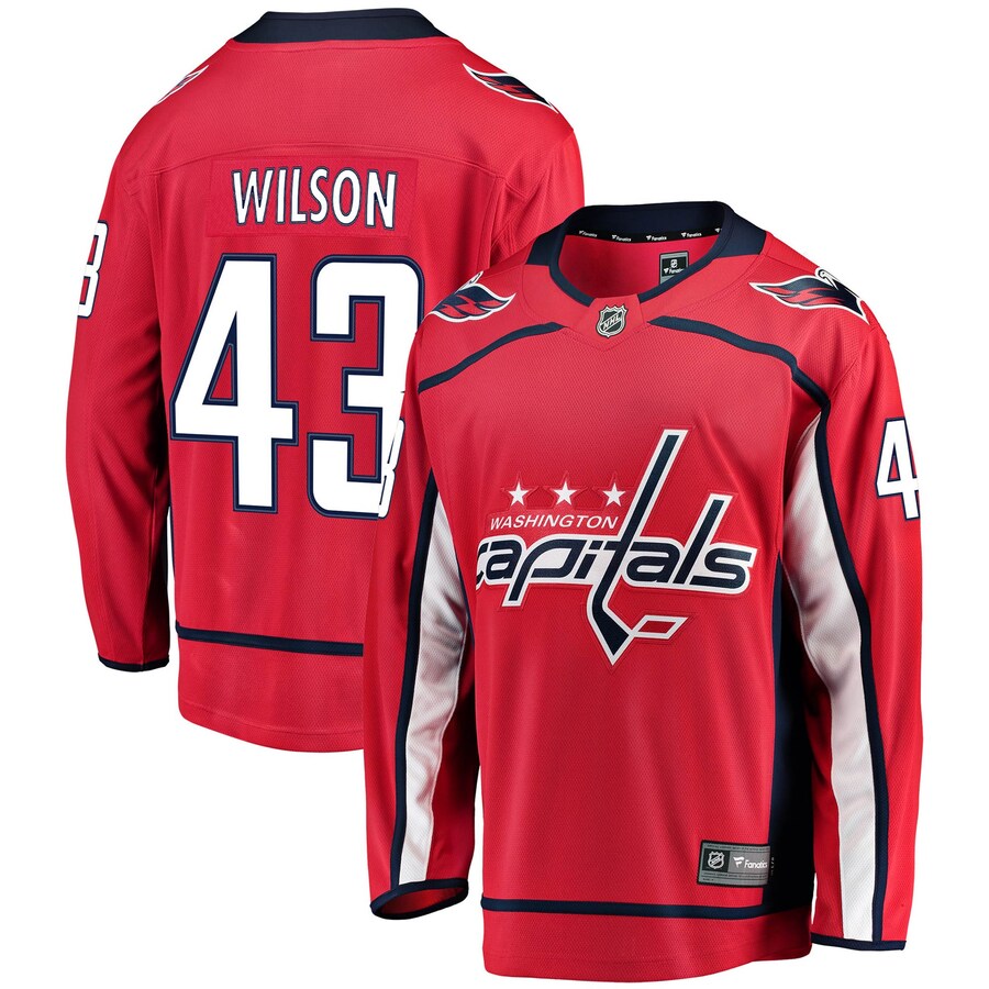 Men's Washington Capitals Tom Wilson Fanatics Branded Red Home Premier Breakaway Player Jersey - ujerseystore