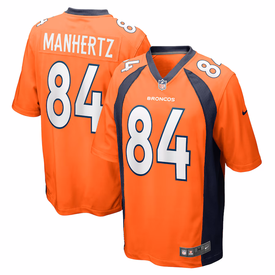 Men's Denver Broncos Chris Manhertz Nike Orange Game Player Jersey - ujerseystore
