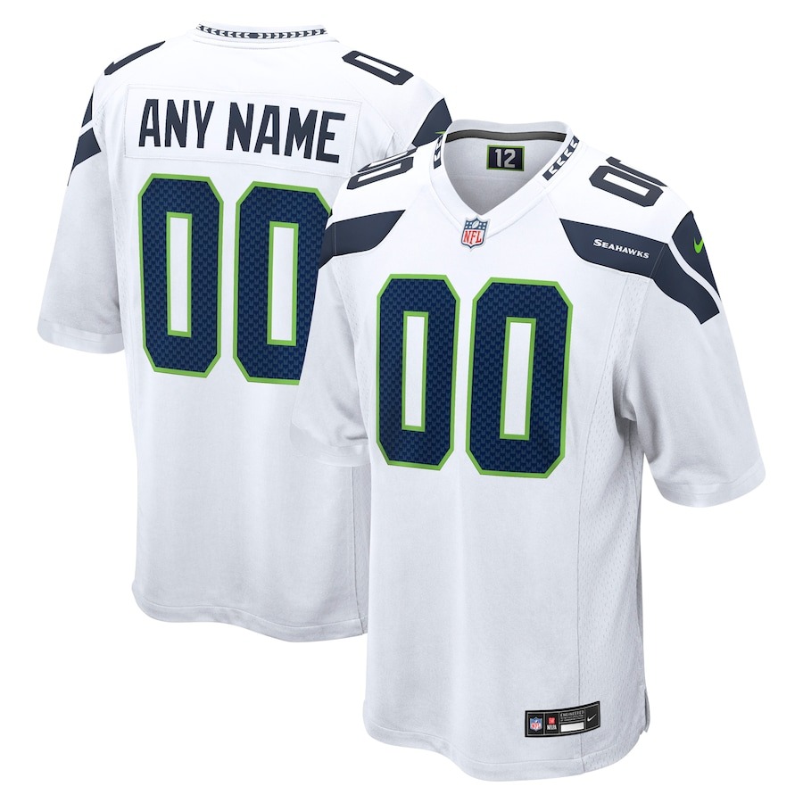 Men's Seattle Seahawks  Nike White Custom Game Jersey - ujerseystore