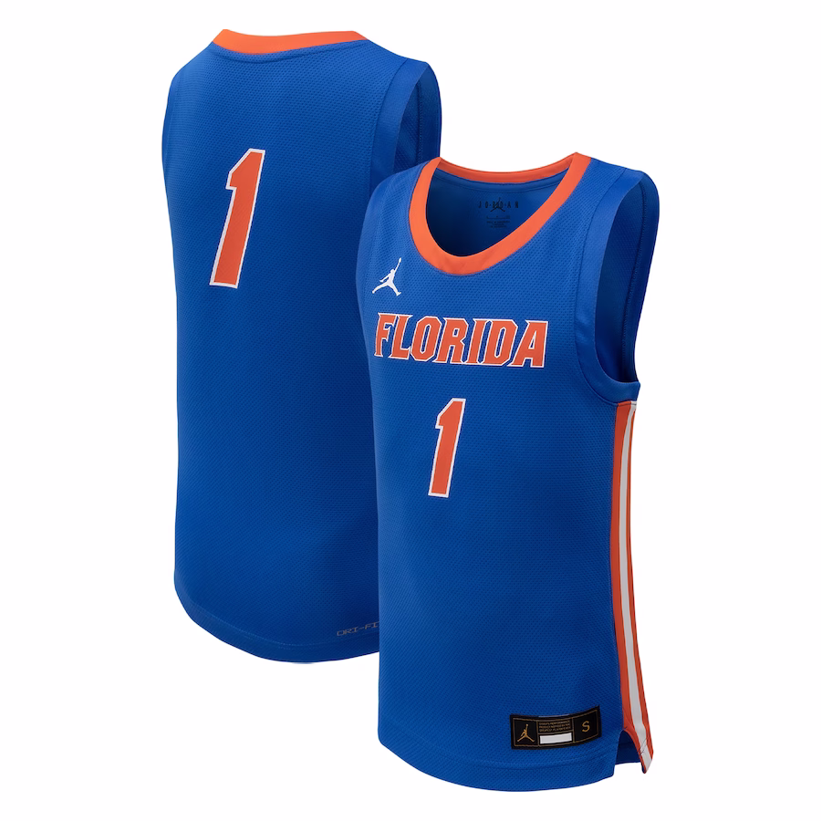 #1 Florida Gators Jordan Brand Youth Team Replica Basketball Jersey - Royal - ujerseystore