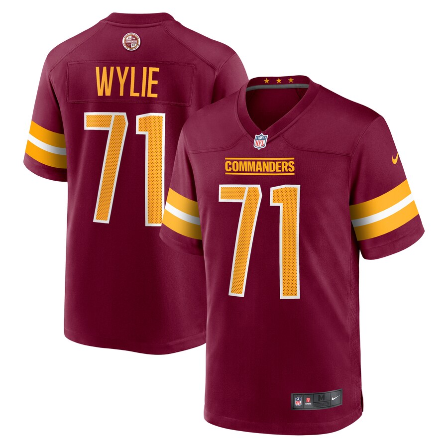 Men's Washington Commanders Andrew Wylie Nike Burgundy Game Player Jersey - ujerseystore