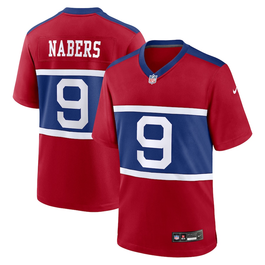 Men's New York Giants Malik Nabers Nike Century Red Alternate Player Game Jersey - ujerseystore