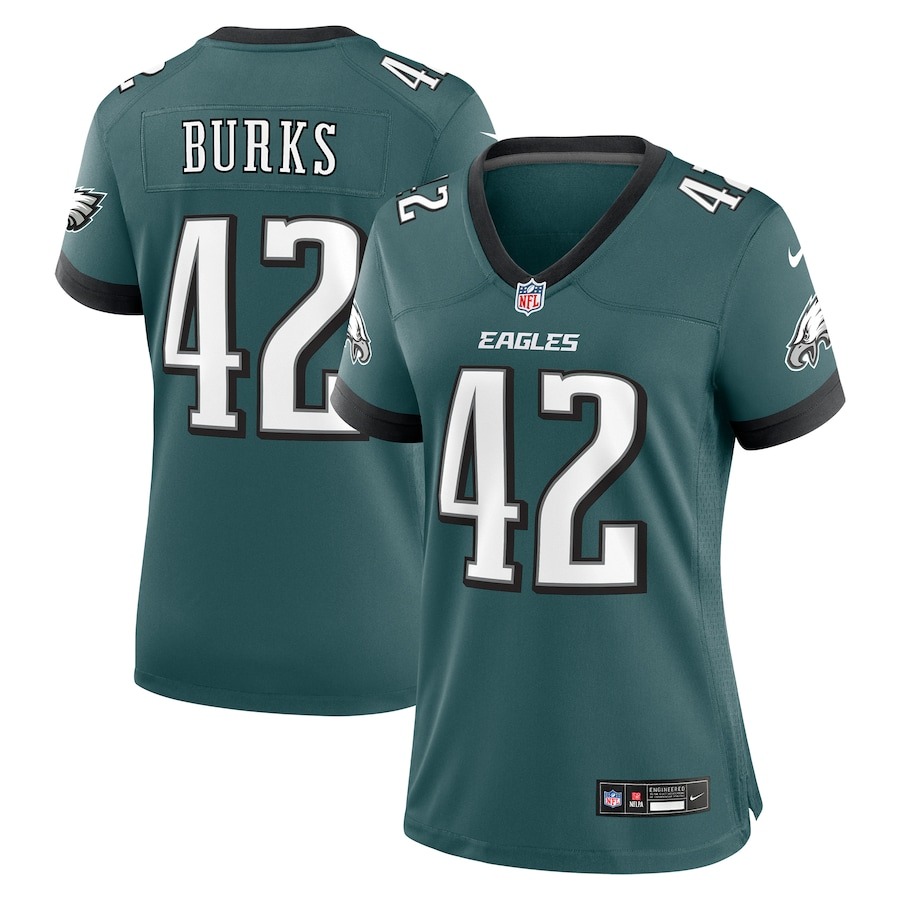 Women's Philadelphia Eagles Oren Burks Nike Midnight Green  Game Jersey - ujerseystore