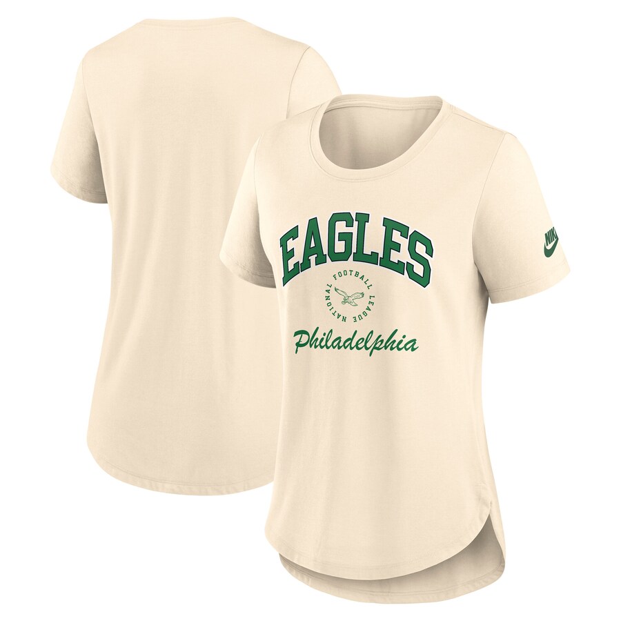 Women's Philadelphia Eagles Nike Natural Rewind Tri-Blend T-Shirt - ujerseystore
