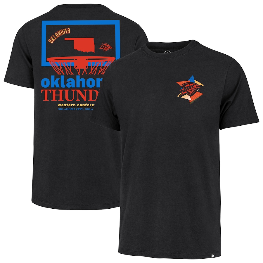 Men's Oklahoma City Thunder  '47 Black City Edition Backboard T-Shirt - ujerseystore