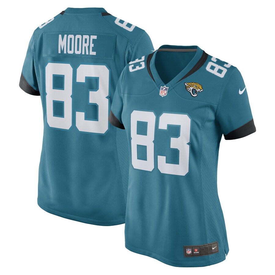Women's Jacksonville Jaguars Jaylon Moore Nike Teal Game Player Jersey - ujerseystore