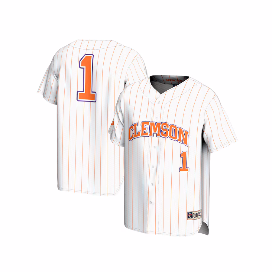 Youth GameDay Greats  White #1 Clemson Tigers Lightweight Baseball Fashion Jersey - ujerseystore