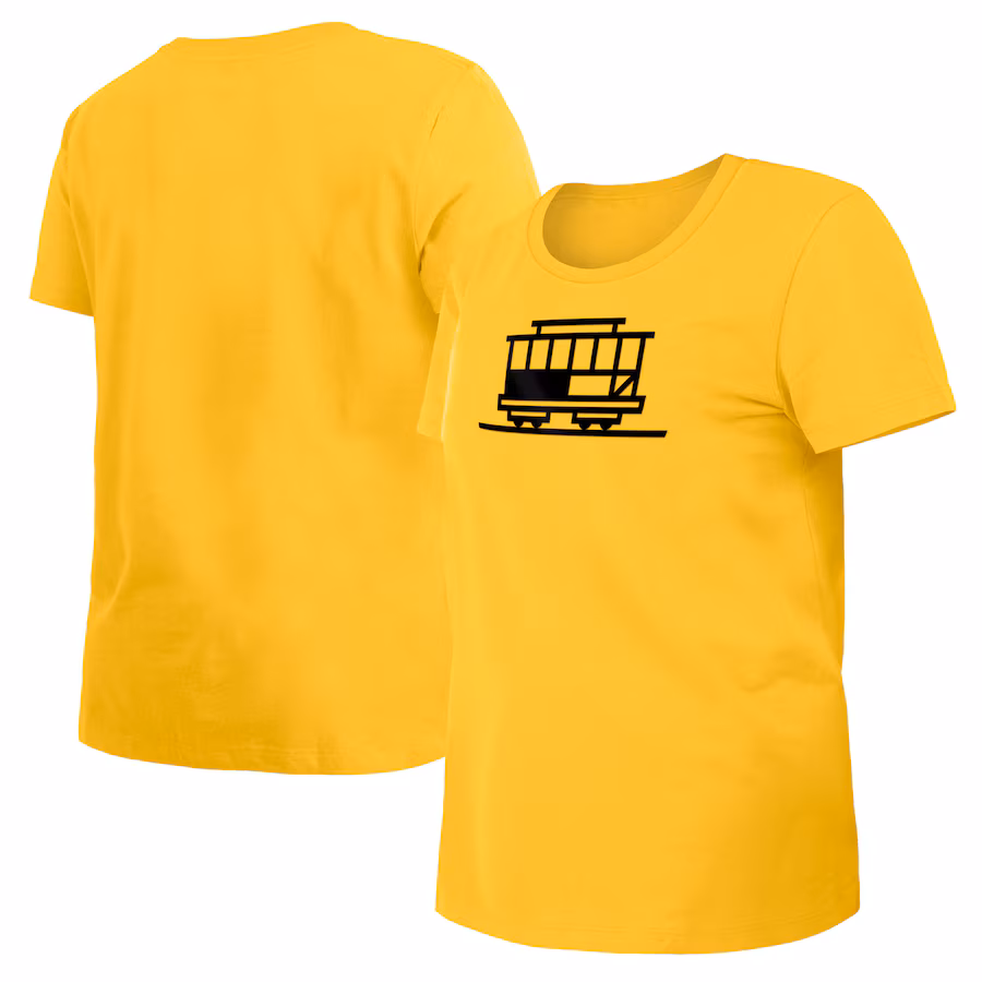 Women's Golden State Warriors New Era Gold 2023/24 City Edition T-Shirt - ujerseystore