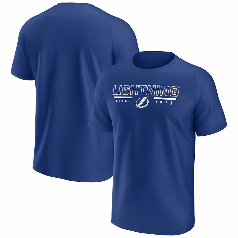 Men's Tampa Bay Lightning Fanatics Blue Established Raglan T-Shirt - ujerseystore