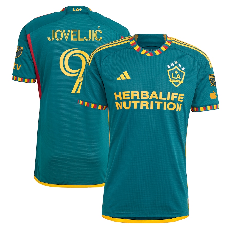 Men's LA Galaxy Dejan Joveljic adidas Green 2023 LA Kit Authentic Player Jersey - ujerseystore