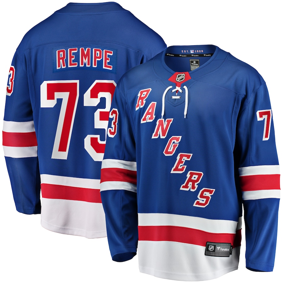 Men's New York Rangers Matt Rempe Fanatics Blue Home Breakaway Jersey - ujerseystore