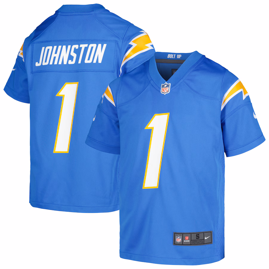 Youth Los Angeles Chargers Quentin Johnston Nike Powder Blue Game Jersey - ujerseystore