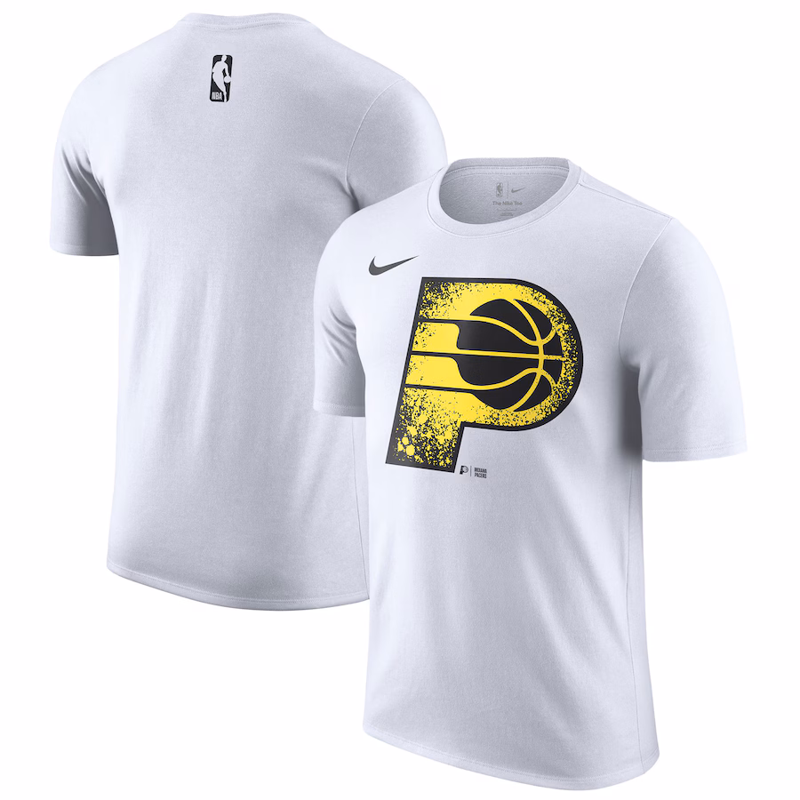 Men's Indiana Pacers Nike White 2024/25 City Edition Essential Logo T-Shirt - ujerseystore