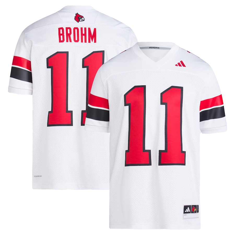 Men's adidas Jeff Brohm White Louisville Cardinals Football Icon Premier Jersey - ujerseystore