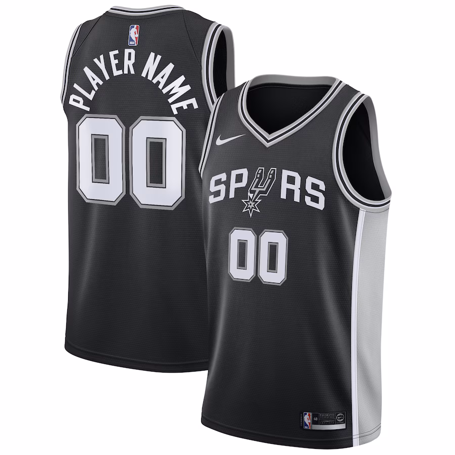 Men's San Antonio Spurs Nike Black Swingman Custom Jersey - Icon Edition - ujerseystore