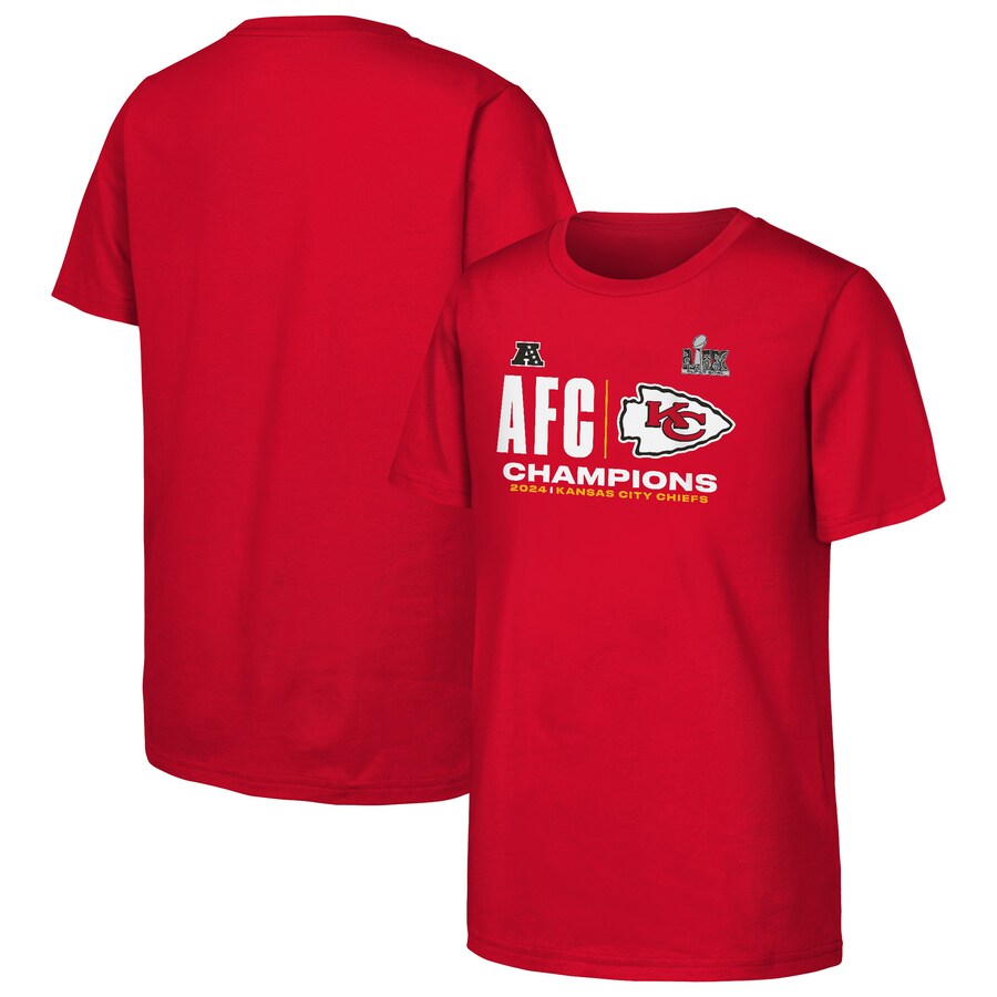 Youth Kansas City Chiefs Fanatics Red 2024 AFC Champions Hail Mary T-Shirt - ujerseystore
