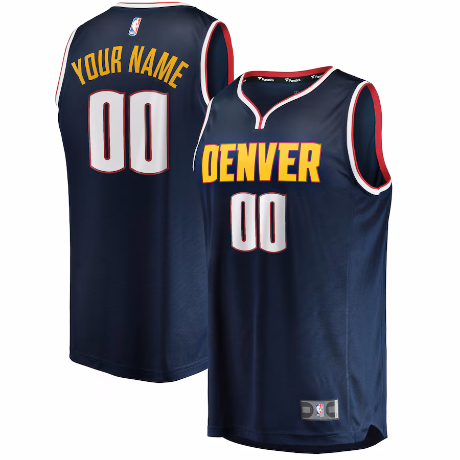 Men's Denver Nuggets Fanatics Navy 2018/19 Fast Break Custom Replica Jersey - Icon Edition - ujerseystore