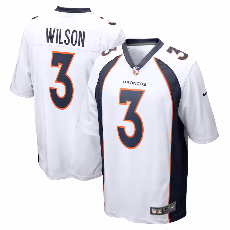 Men's Denver Broncos Russell Wilson Nike White Game Jersey - ujerseystore