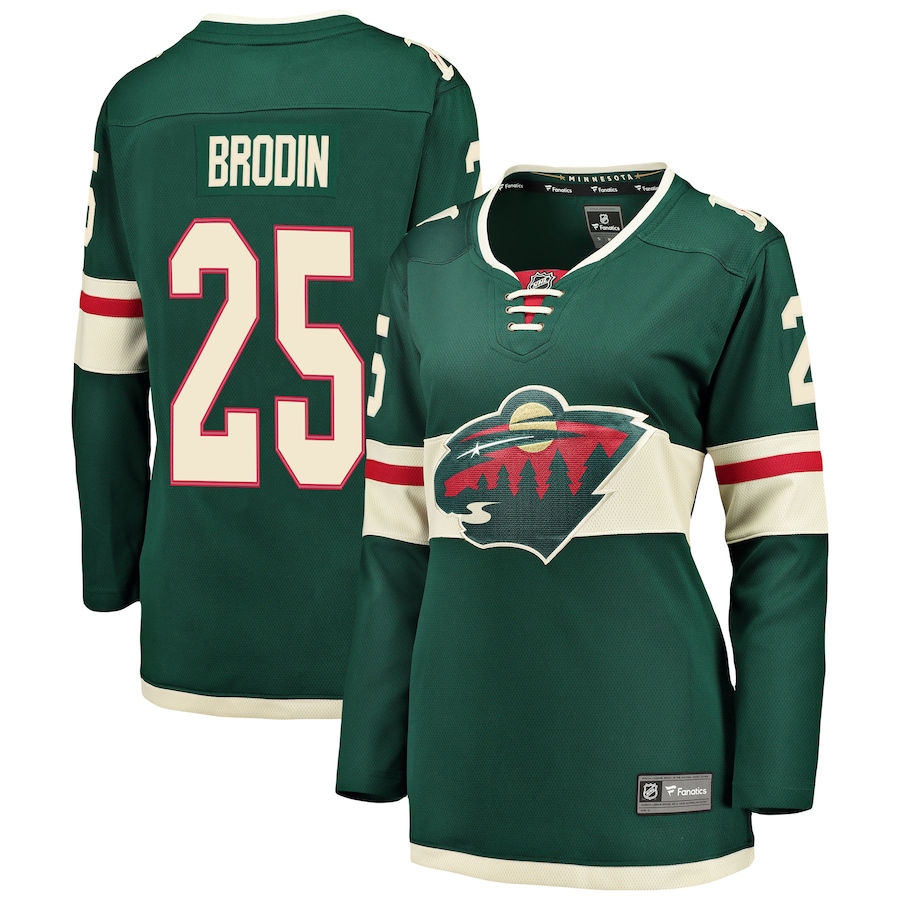 Women's Minnesota Wild Jonas Brodin Fanatics Green Breakaway Player Jersey - ujerseystore