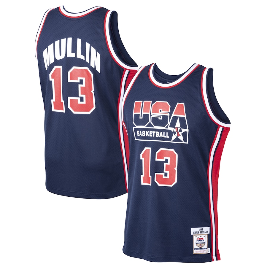 Men's USA Basketball Chris Mullin Mitchell & Ness Navy 1992 Dream Team Authentic Jersey - ujerseystore